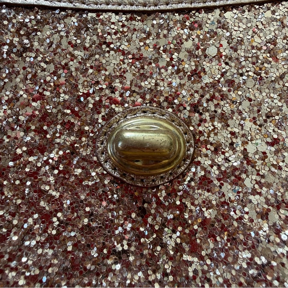 COACH POPPY Limited Edition Gold Mini Sparkling Saddle Crossbody - Picture 11 of 14